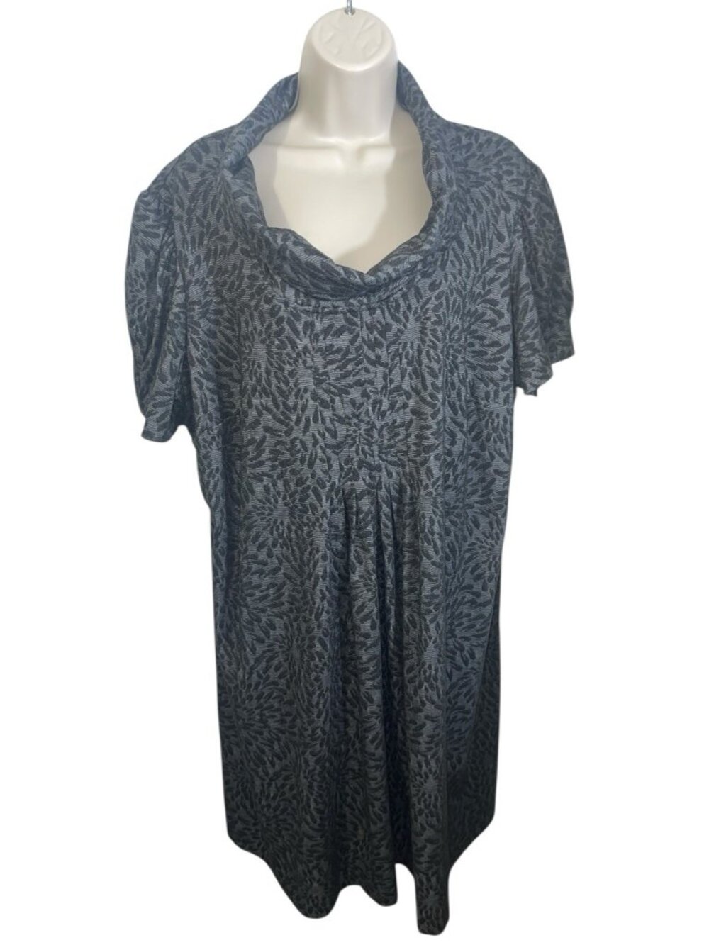 CJ BANKS Women's Plus Size 22W Gray Cowlneck Midi Dress